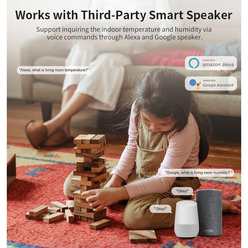 2-Pack WiFi Temperature Humidity Sensor: Indoor Thermometer Hygrometer With App Alert, Free Data Storage Export, Smart Temperature Humidity Monitor For Home Pet Greenhouse, Compatible With Alexa_voghion.com