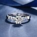 Junli S Pure Silver Six-Prong Moissanite Ring For Women Korean Simple One Carat Diamond Setting Empty Mounting Hand_voghion.com