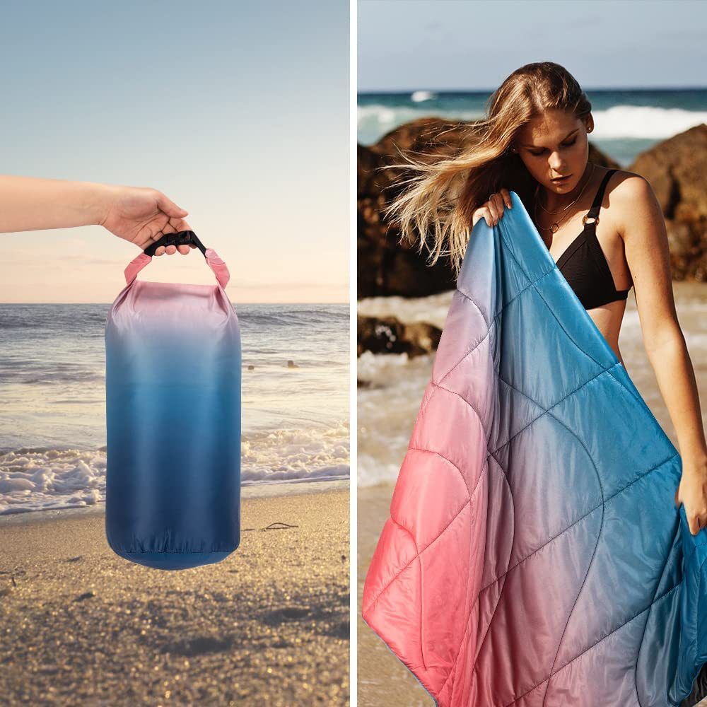 Multifunctional Down Portable Ultra Light Quilted Fluffy Outdoor Camping Blanket With Storage_voghion.com