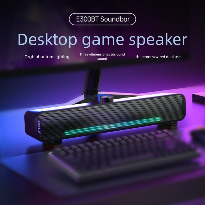 Fenda Computer Bluetooth Wired Small Stereo Desktop High Volume USB Gaming E-sports Speaker Long Strip_voghion.com