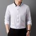 Business Bügelfreies Vier-Wege-Stretch Button-Down-Hemd Herren Langarm_voghion.com