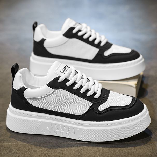 Sneakers da uomo alla moda con tomaia in PU, suola in gomma, piattaforma ammortizzata per comfort e stile - Scarpe casual traspiranti e leggere da indossare tutti i giorni_voghion.com