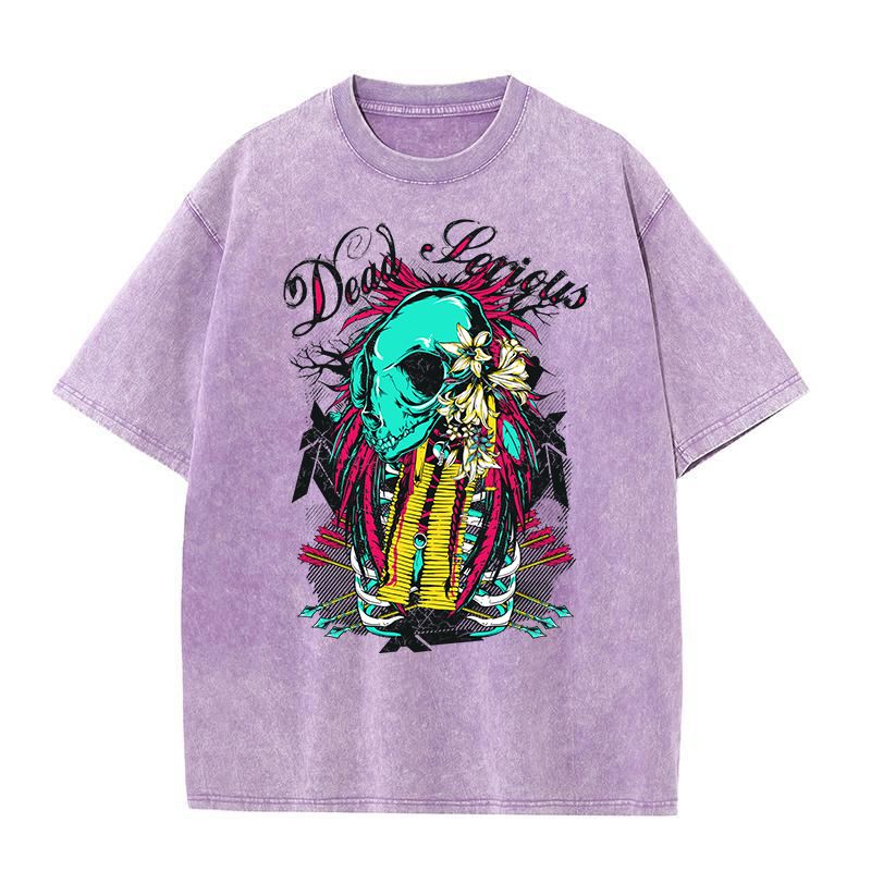 New Instagram men's Oversize short sleeved round neck casual printed T-shirt_voghion.com