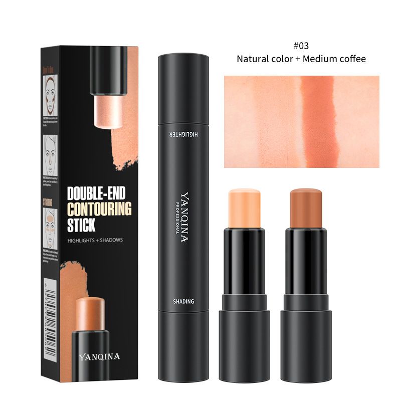 Double Headed Highlighter Stick Three Dimensional Shadow Concealer V Face Brightening Natural Highlight Contour Pen_voghion.com