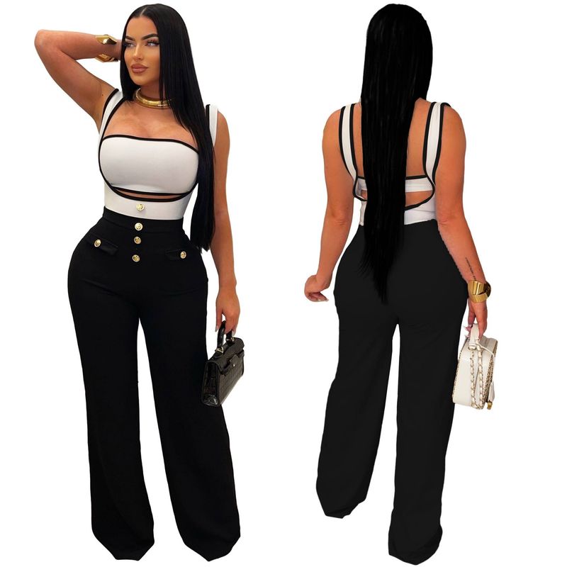 Women's Clothing Casual Suspender Top Suit Jumpsuit_voghion.com
