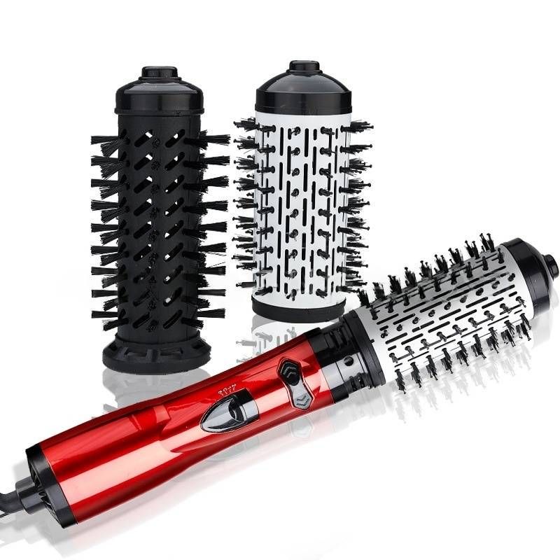 Cepillo de aire caliente: plancha eléctrica y rizador automático con dos cabezales (peine multifuncional para un peinado profesional)_voghion.com