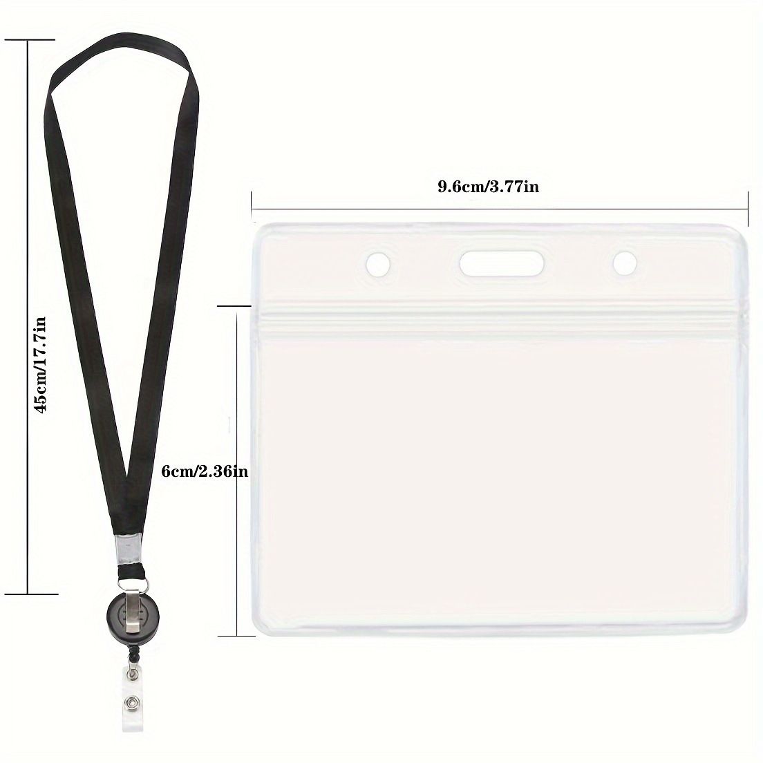 PVC Waterproof ID Card Holder ID Lanyard Easy To Pull Buckle Retractable Easy To Pull Badge Buckle_voghion.com