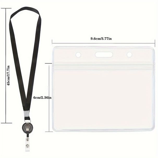 PVC Waterproof ID Card Holder ID Lanyard Easy To Pull Buckle Retractable Easy To Pull Badge Buckle_voghion.com