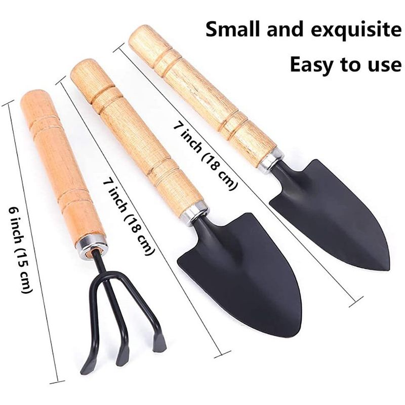 Garden Set Rake Tip Shovel Large Garden Tools Three piece Mini shovel_voghion.com