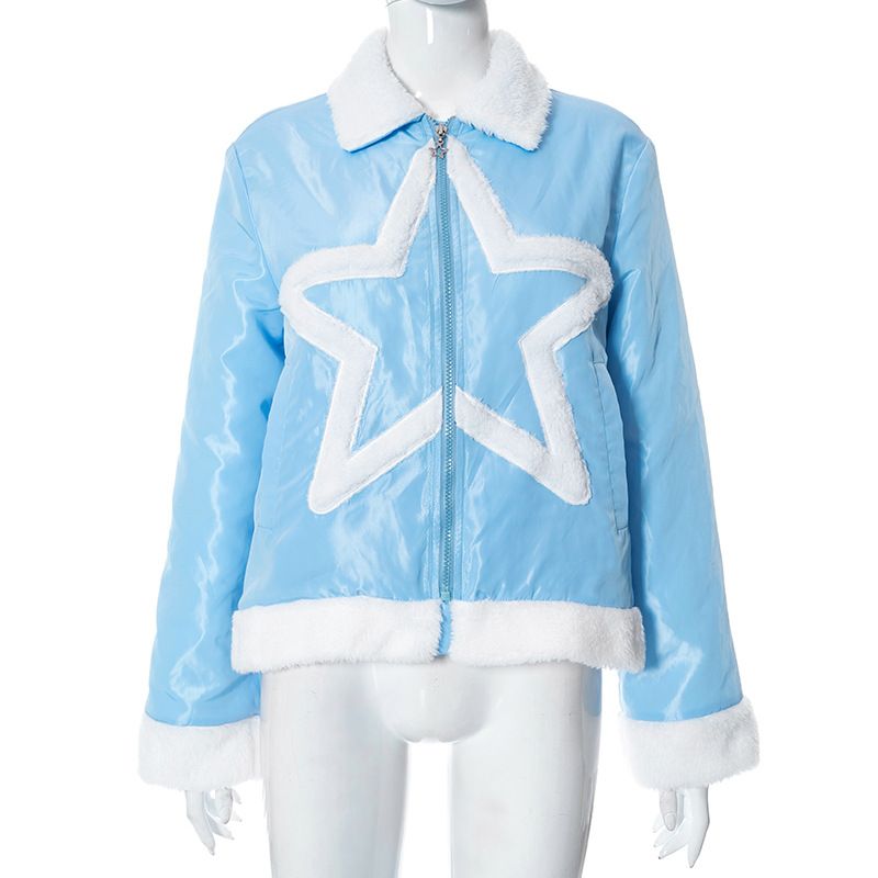 Cardigan da donna con revers ricamato, giacca imbottita in cotone a maniche lunghe_voghion.com