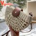 Yogodlns Sommer Stroh Tasche Für Frauen Mode Halbkreis Umhängetaschen Rattan Handgemachte Messenger Handtasche Reise Strand Taschen Tote_voghion.com