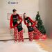 Parent Child Home Clothes Christmas Hat Letter Print Long Sleeve Santa Claus Cartoon Print Trousers Pajamas Set_voghion.com