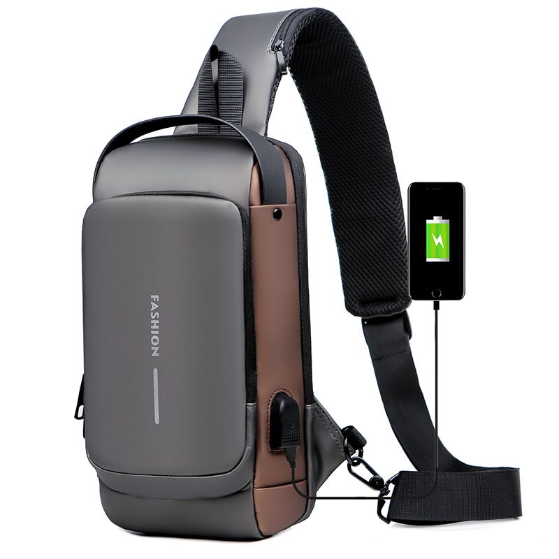 Melltáska férfiaknak Crossbody táska Vízálló USB válltáska Lopásgátló Utazási Messenger Mellkasi Sling csomag Divat Luxus Designer_voghion.com