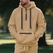Men's Fleece Hooded Sweatshirt - Winter Warm Pullover, Oversized Fit, Casual Streetwear (Black, White, Navy, Khaki, Gray) – M-XXXL_voghion.com