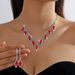 vendite calde Set di orecchini con collana e cristallo di diamanti colorati Set di due pezzi di gioielli multicolori_voghion.com