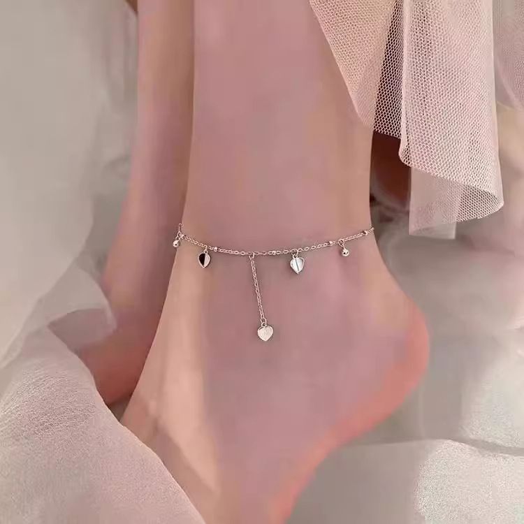 Heart Tassel High Aesthetic Versatile Light Luxury Niche Design Ankle Chain High-End Ins Style New Anklet_voghion.com