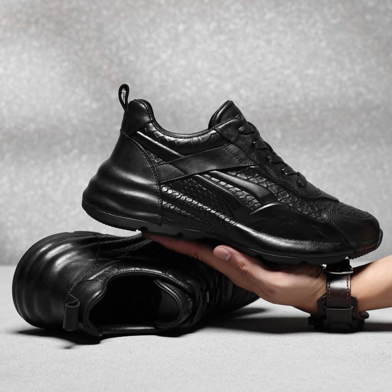 Herbst 2024: Modische, lässige Herrenschuhe im europäischen Stil aus echtem Leder mit dicker Sohle und geschlossener Ferse in Krokodiloptik – Verkaufsschlager_voghion.com