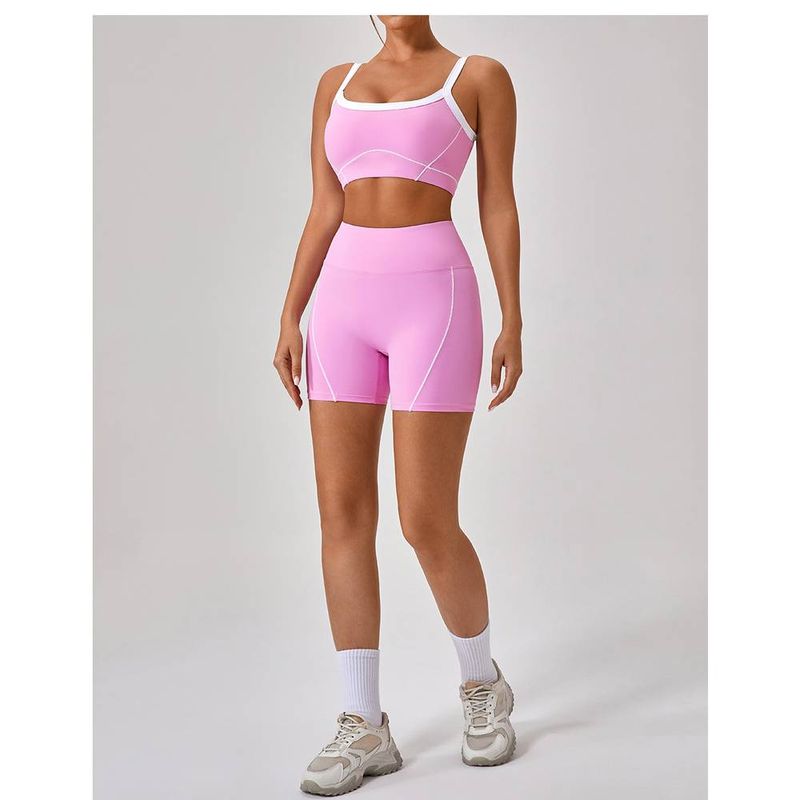 New Europe And The United States Nude Feeling Tight Outdoor Sports Underwear Female Thin Straps Hit The Color Suit Sling Yoga Clothing_voghion.com