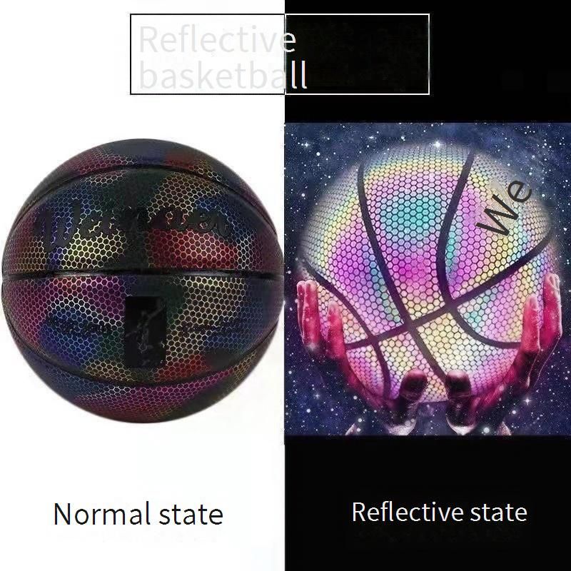 Glow In The Dark Reflective Basketball Size 4/5/6/7 For Indoor Outdoor Use Viral Sports Ball For Night Games_voghion.com