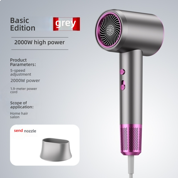 Asciugacapelli professionale – Motore ad alta potenza da 2000 W, 3 impostazioni di calore/velocità, terapia ionica e con luce blu, certificato CE/UL/FCC per uso domestico e in salone_voghion.com