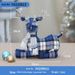 Blue Fabric Reindeer Plush Set – Lying & Standing Christmas Deer Doll With Gift Bag For Window Displays & Holiday Decor_voghion.com
