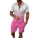 Polo da uomo 3D con stampa a catena | Completo a maniche corte slim fit_voghion.com