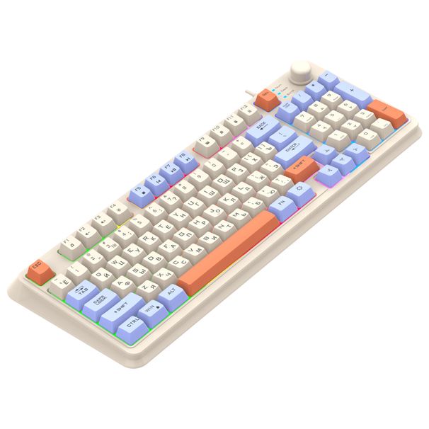 Xuan Silver Fox K820 - Set di mouse e tastiera da gioco cablata con illuminazione russa a tre toni_voghion.com