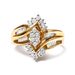 10K Two-Toned 1/2 Cttw Round And Baguette-Cut Composite Pear Head Diamond Ring (H-I Color, I2-I3 Clarity) - Ring Size 7_voghion.com