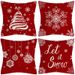 Ensemble de housses de coussin décoratives de Noël, 45 x 45 cm, en polyester doux, pour canapé, lit, décoration de fête_voghion.com