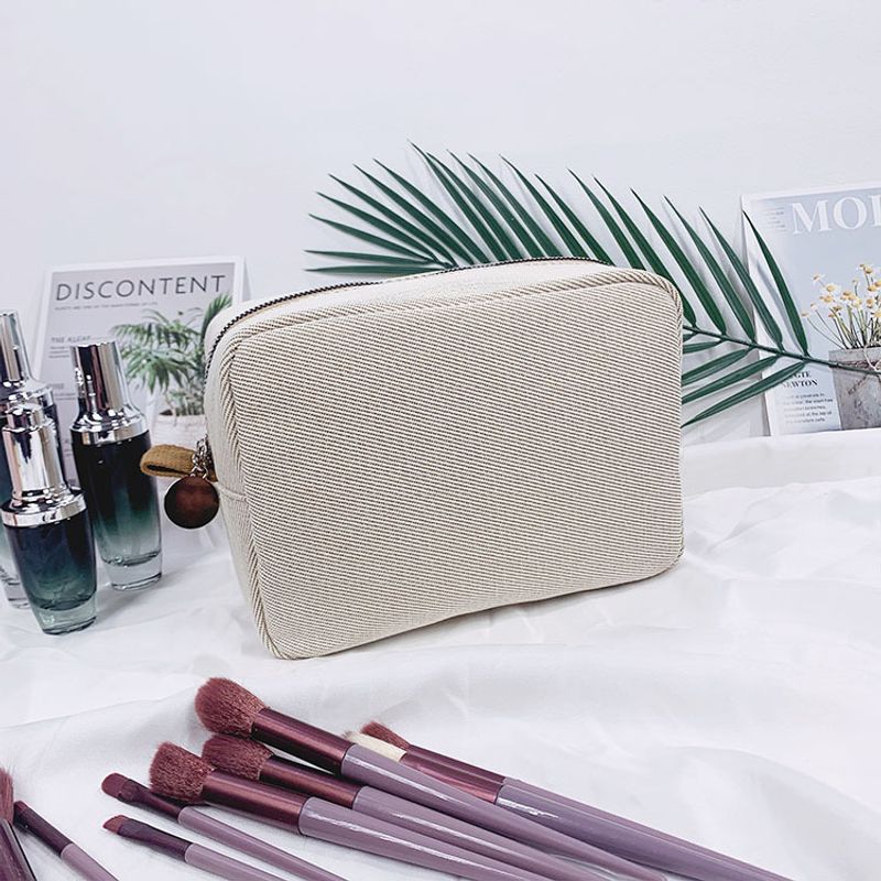 Makeup Tools & Accessories Embroidered Name Canvas Cosmetic Bag Large Capacity Portable Storage Bag Simple Wash Bag Ladies Handbag_voghion.com