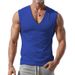 24 Summer New Solid Color Loose V-Neck Men's Vest Simple Style Casual_voghion.com