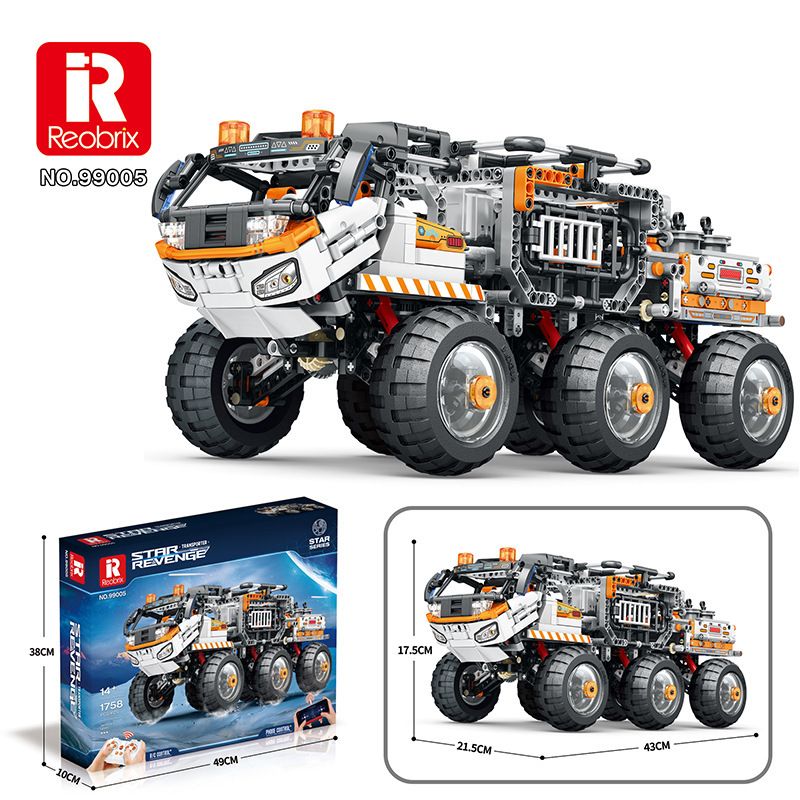 Ferngesteuerte Bausteine der Space Series, Transport-LKW-Modell, DIY-pädagogisches STEM-Spielzeug, ABS-Steine, batteriebetriebenes technisches Fahrzeug_voghion.com