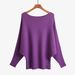 Maglione oversize con maniche a pipistrello e spalle scoperte – Maglia da donna a maniche lunghe in misto cotone_voghion.com