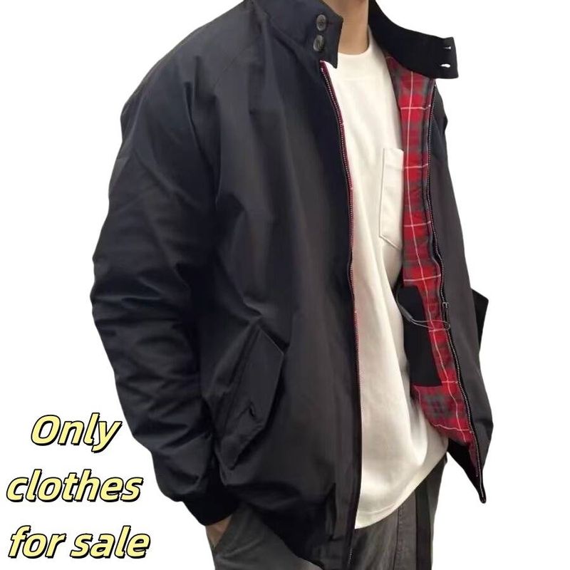Veste, vêtement de travail décontracté rétro, manteau printemps-automne, col montant kaki pour homme, coupe-vent moto, imperméable_voghion.com