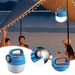 Lanterna portátil para acampamento ao ar livre, com energia solar e carregamento USB, com 6 modos de iluminação, luz IP65 para pendurar em barracas externas (grande - azul)_voghion.com