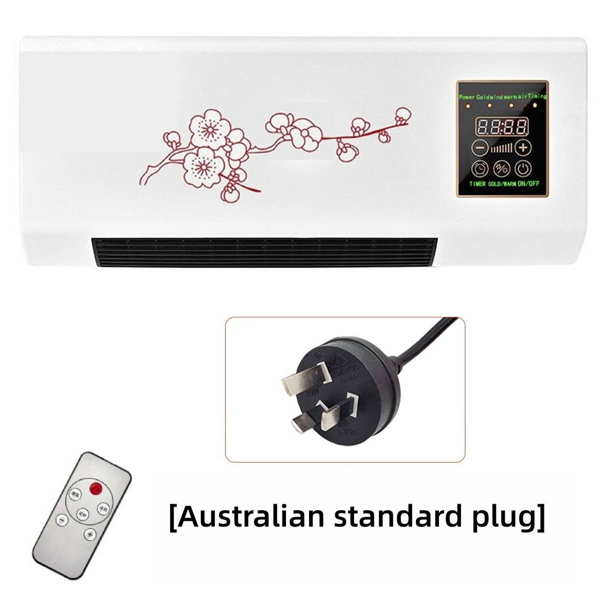 Condizionatore e riscaldatore portatile da parete con telecomando - Raffreddamento e riscaldamento a doppia modalità, riscaldamento rapido PTC, 1800 W, copertura 15㎡_voghion.com