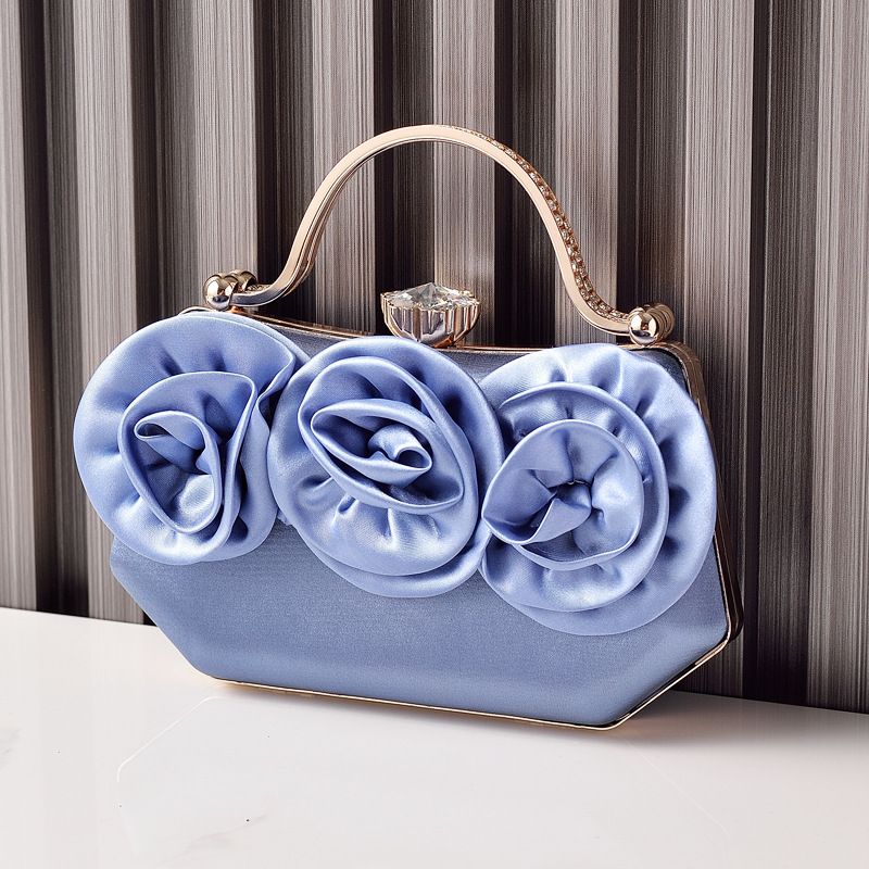 Borse da donna Nuova borsa da sera con fiori in seta, borsa da festa abbinata, borsa a mano con diamanti, vendita diretta in fabbrica, borsa da sera_voghion.com