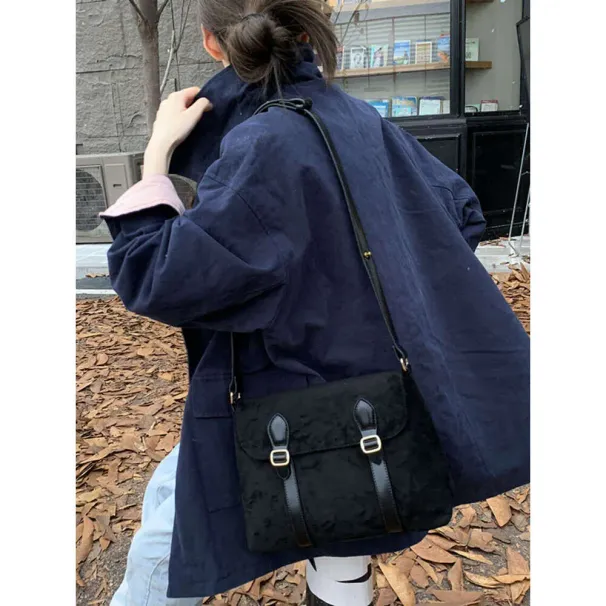 Dilraba Same Style Messenger New Suede Monospalla Tracolla Grande Marrone Opaco_voghion.com