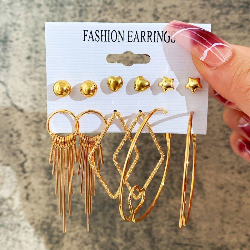 Women's earrings Retro Pearl Earrings Set Metal Gold Earrings Heart Shape Butterfly Earrings Geometric Fashion Accessories Ear_voghion.com