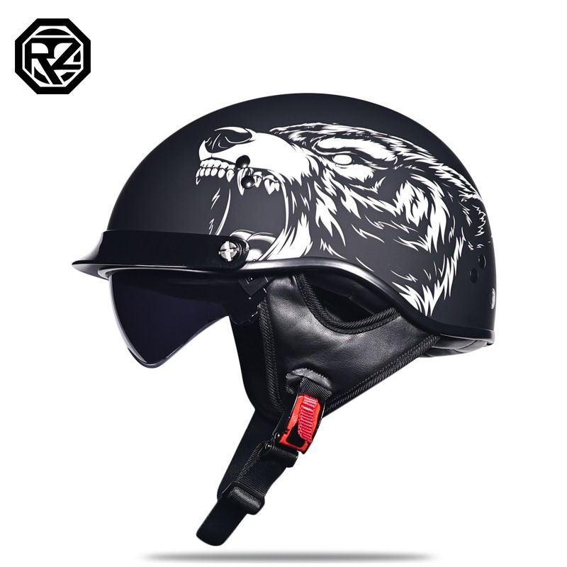 retro yarım kask motosiklet kaskı yaz motosiklet gezisi dört mevsim 3C sertifikalı karbon fiber erkek ve kadın_voghion.com