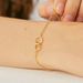 Simple Copper Plated Real Gold Diamond Round Bracelet Female Ins Double Ring Hand Jewelry_voghion.com