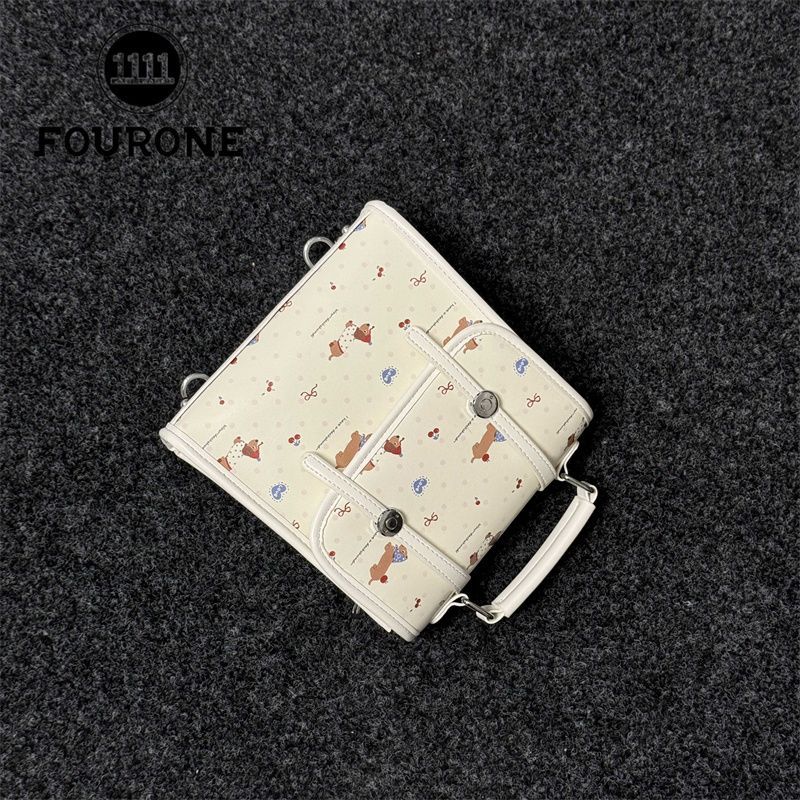FOUR ONE ins Cartoon-Hundehandtasche, Umhängetasche mit einer Schulter, leichter Rucksack, Damenrucksack_voghion.com