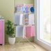 Stendibiancheria per neonati in acciaio inox – Design moderno con clip rotonda, organizer pieghevole a 3 livelli per cameretta e bagno (bianco/rosa)_voghion.com