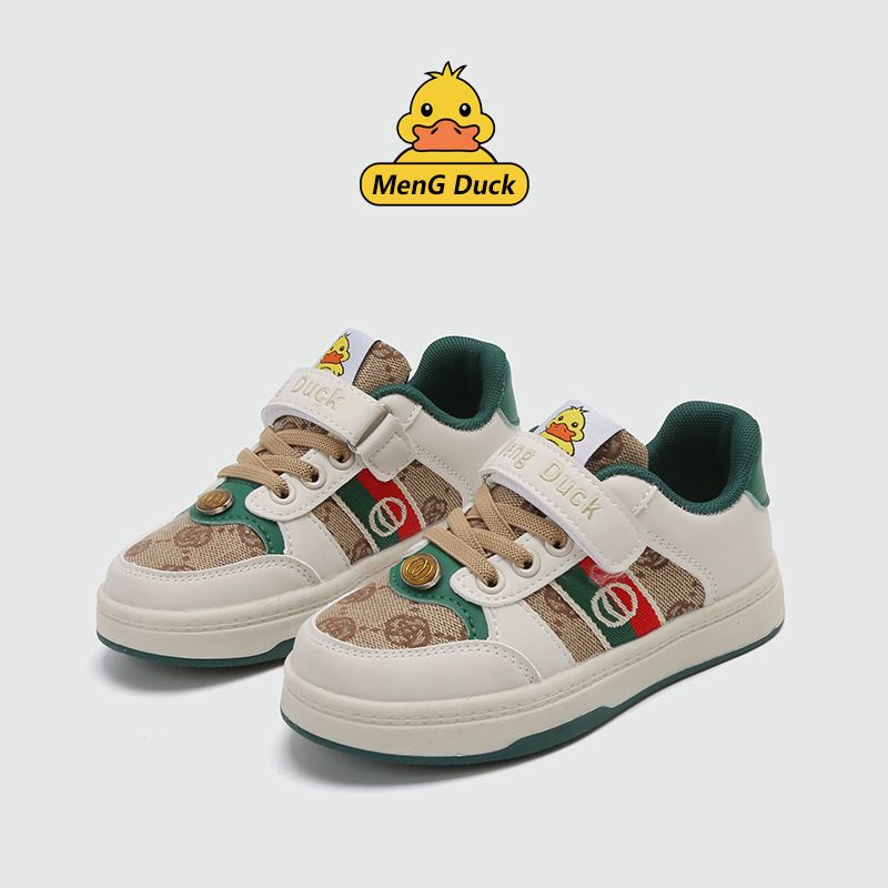 Sneakers med lav top til børn 2023 forår og efterår Velcro moderigtige fritidssko til piger, blødsålede åndbare sneakers til drenge_voghion.com