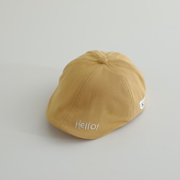 Children's Reversible Beret Hello Letter Korean Style Fashionable Embroidered Forward Cap Spring Autumn Boys And Girls_voghion.com