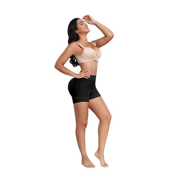 Damenkleidung zur Körperformung nach Fettabsaugung, zur Straffung von Taille und Gesäß, postpartale Shorts mit offenem Schritt zur Körperformung_voghion.com