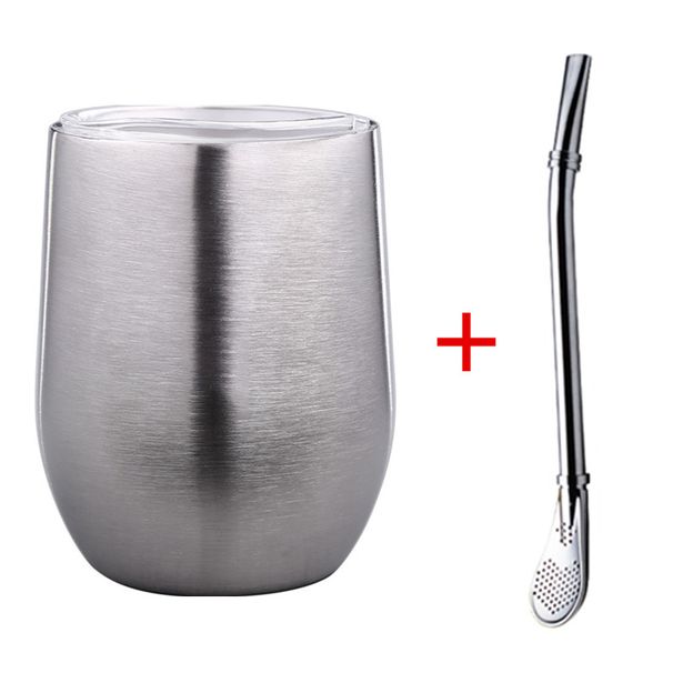 Tazza per Yerba Mate in acciaio inossidabile 304 a doppia parete, yerba mate argentina, con coperchio/cannuccia, tazza portatile per tè e caffè, thermos_voghion.com