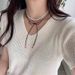 Ribbon Bowknot Pearl Double Layer Necklace For Women, Niche Design, Unique And Simple Versatile Choker Collarbone Chain_voghion.com