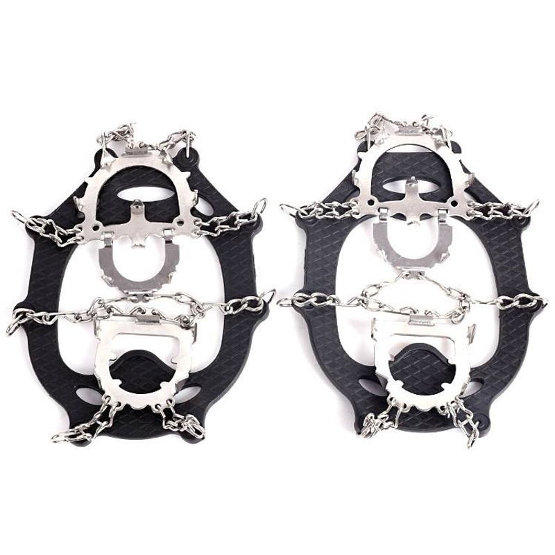 New 12-tooth outdoor ice and snow anti-skating claw rubber shoe cover stainless steel welded ice claw_voghion.com