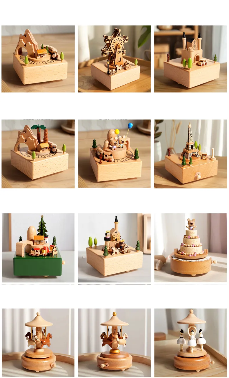 Music Box Wooden Creative Music Box Carousel Girl Dancing Ballet Home Decoration Crafts Birthday Gift_voghion.com